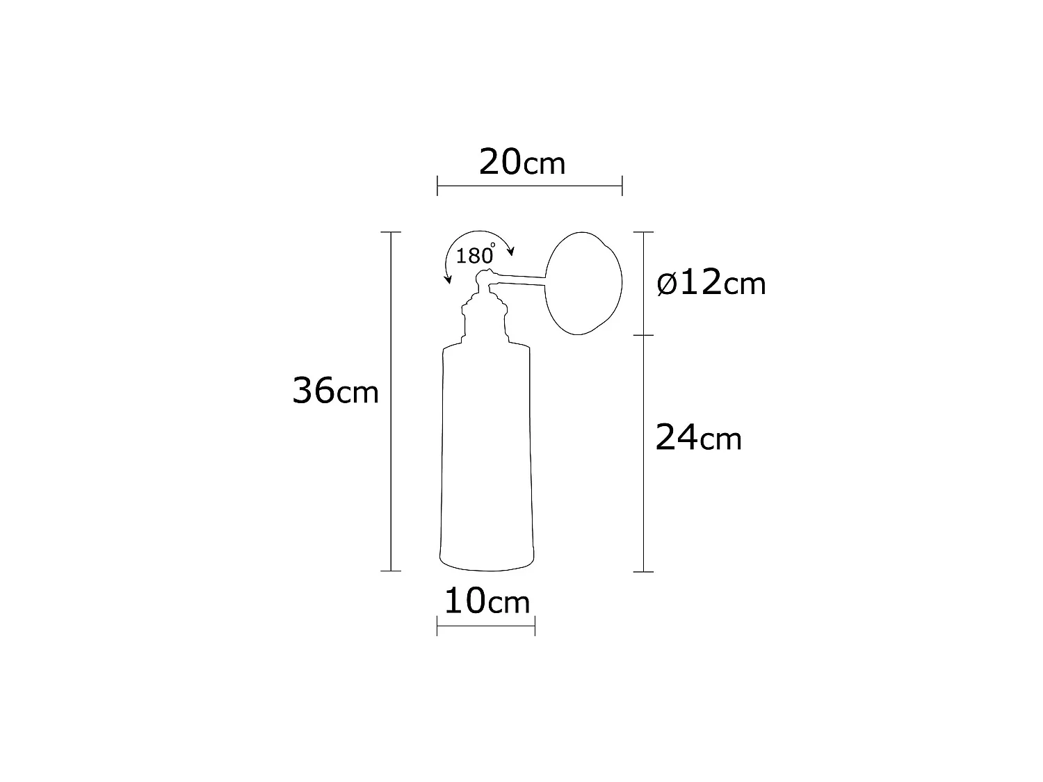 Applique Murale Interieur,  Lampe Murale Industrielle Bois, Noir 10x10x36 Cm