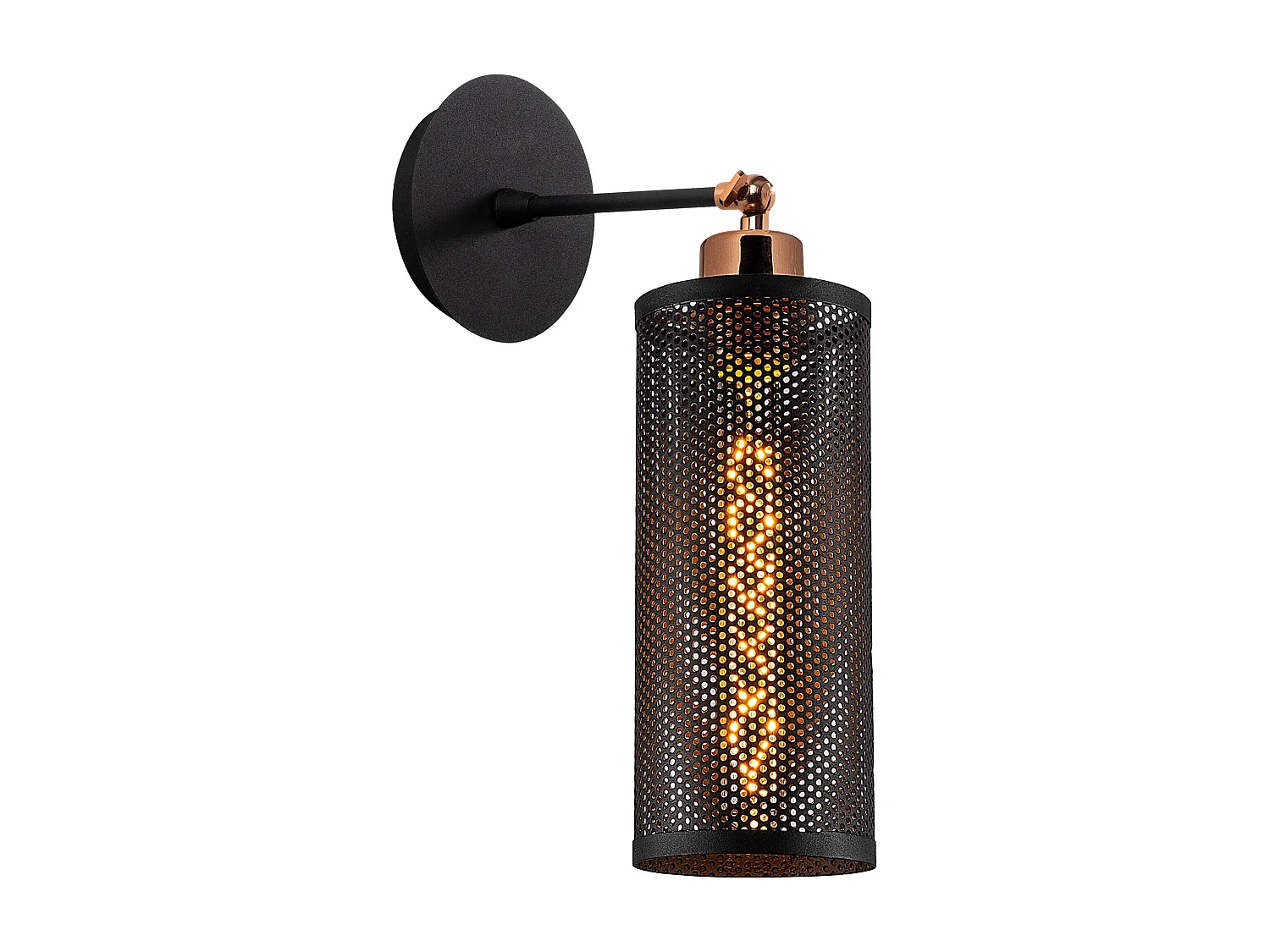 Applique Murale Interieur,  Lampe Murale Industrielle Bois, Noir 10x10x36 Cm