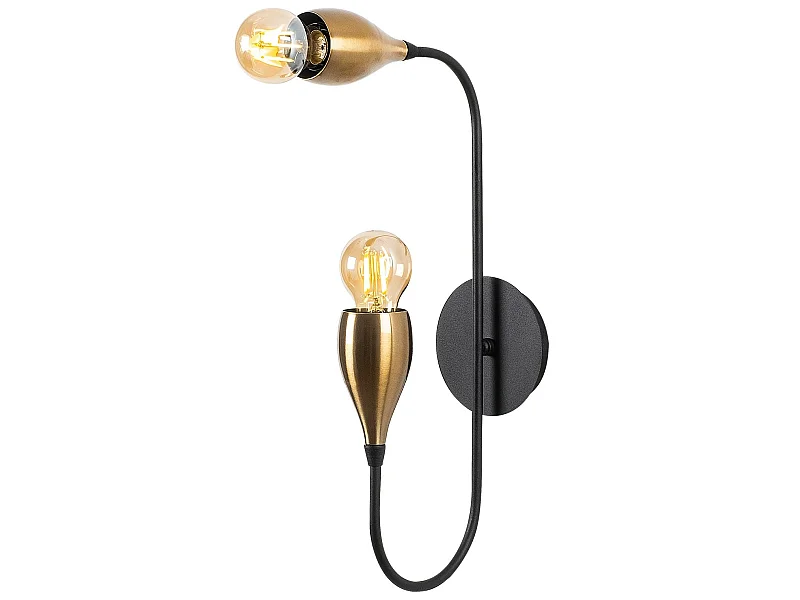 Applique Murale Interieur,  Lampe Murale Industrielle Bois, Noir 25x25x50 Cm