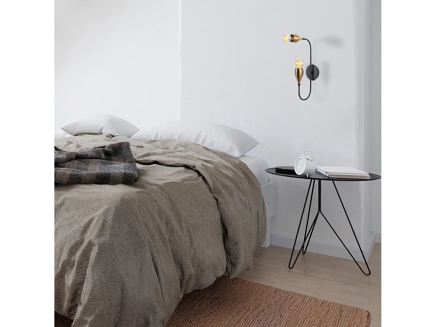 Applique Murale Interieur,  Lampe Murale Industrielle Bois, Noir 25x25x50 Cm