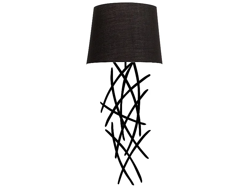 Applique Murale Interieur,  Lampe Murale Industrielle Bois, Noir 15x28x72 Cm