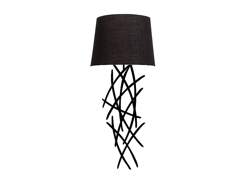 Applique Murale Interieur,  Lampe Murale Industrielle Bois, Noir 15x28x72 Cm