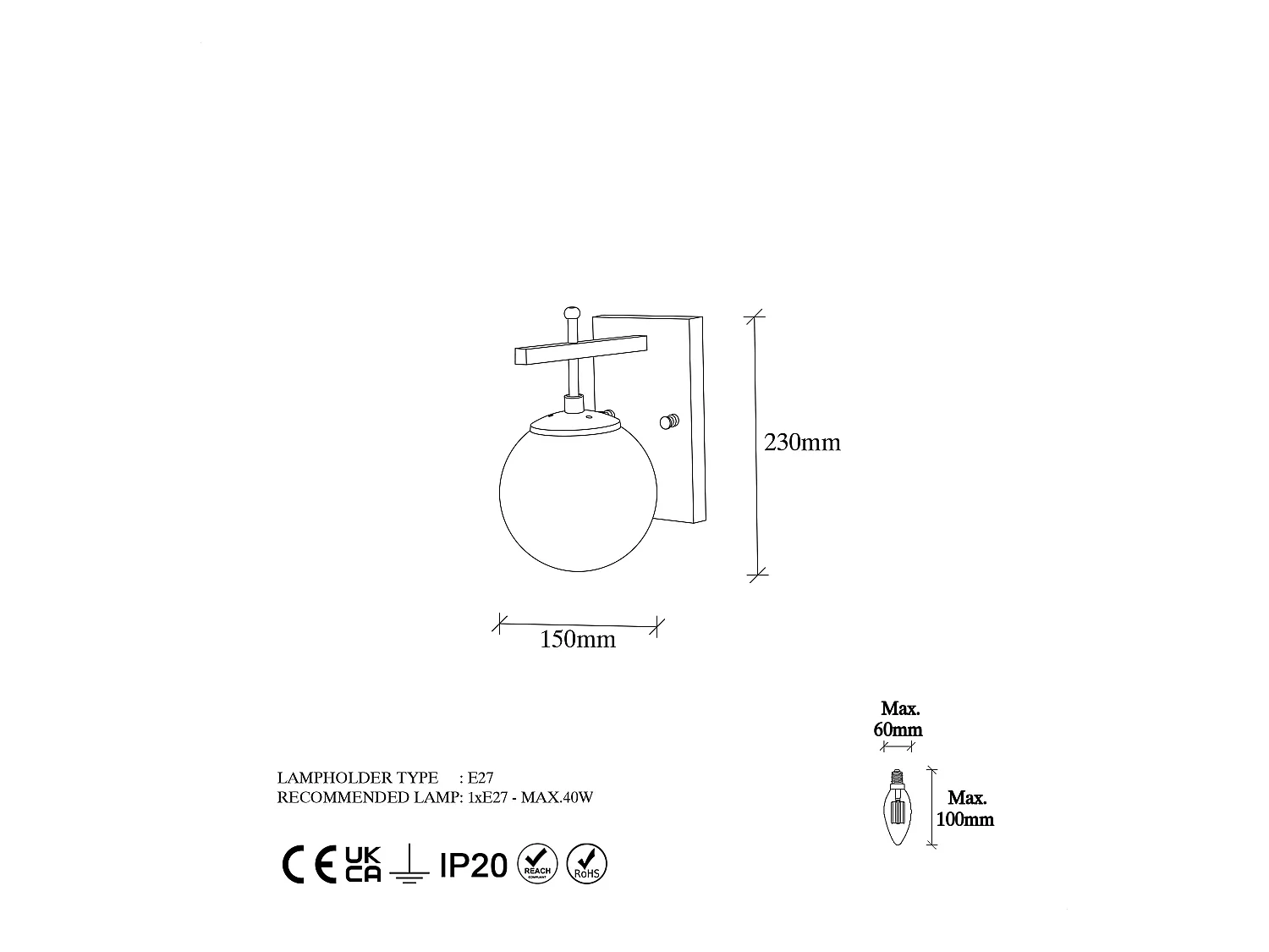 Applique Murale Interieur,  Lampe Murale Industrielle Bois, Or 15x20x15 Cm