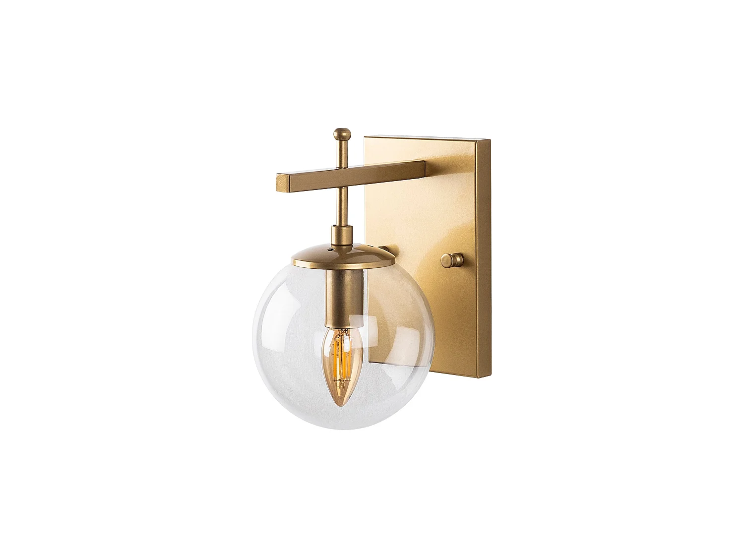 Applique Murale Interieur,  Lampe Murale Industrielle Bois, Or 15x20x15 Cm