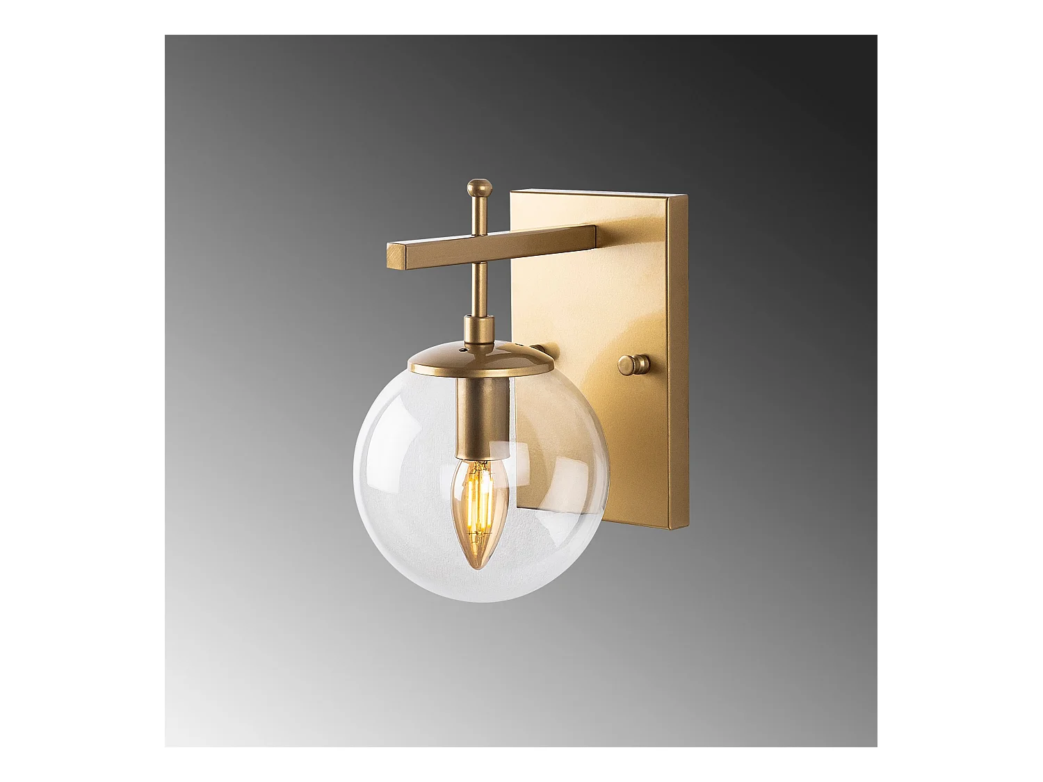 Applique Murale Interieur,  Lampe Murale Industrielle Bois, Or 15x20x15 Cm