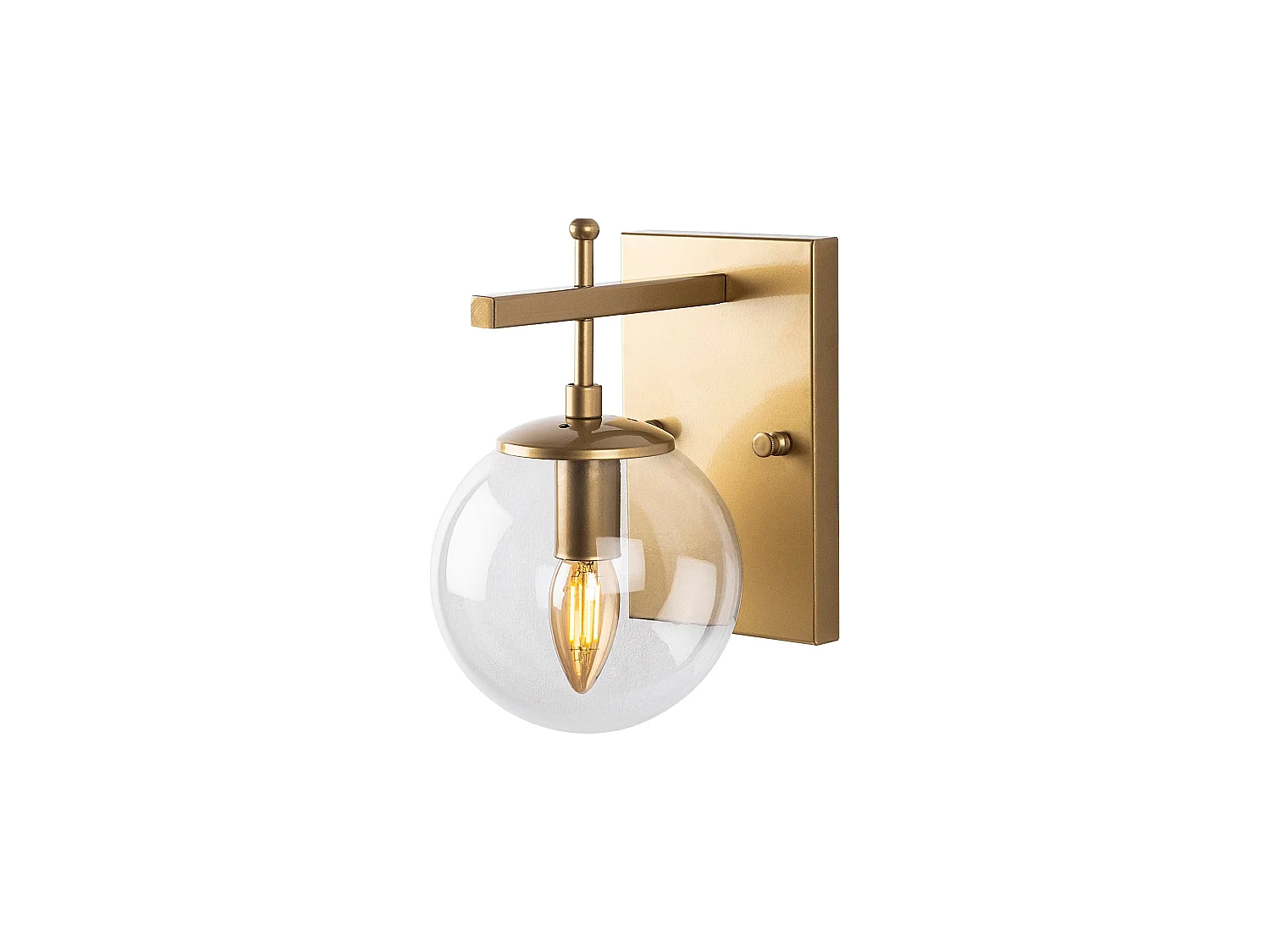 Applique Murale Interieur,  Lampe Murale Industrielle Bois, Or 15x20x15 Cm