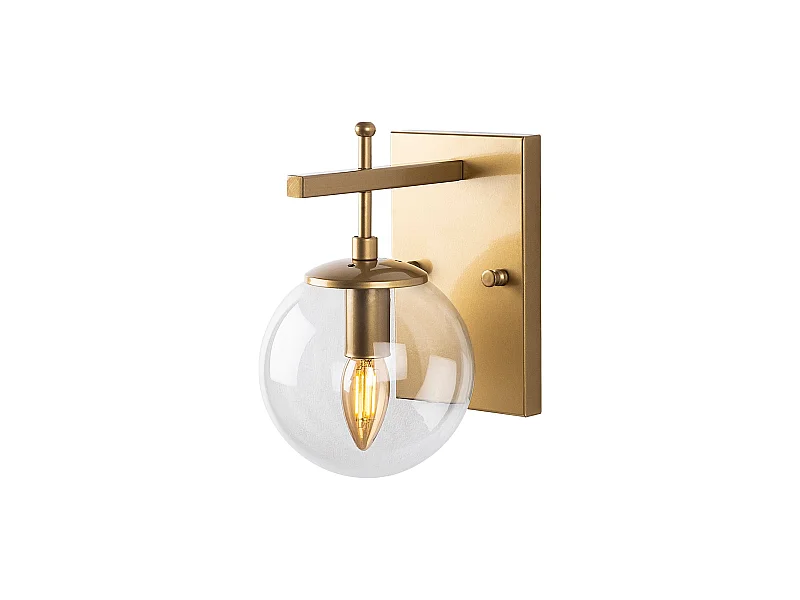 Applique Murale Interieur,  Lampe Murale Industrielle Bois, Or 15x20x15 Cm