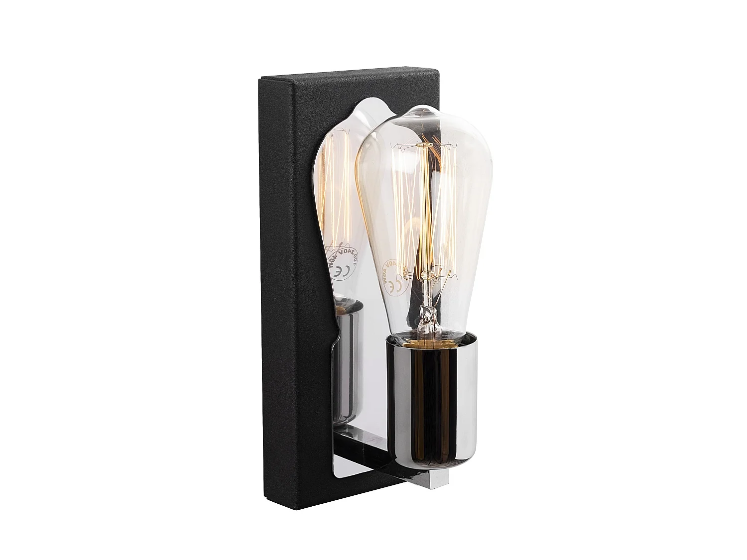 Applique Murale Interieur,  Lampe Murale Industrielle Bois, Noir 9x10x21 Cm