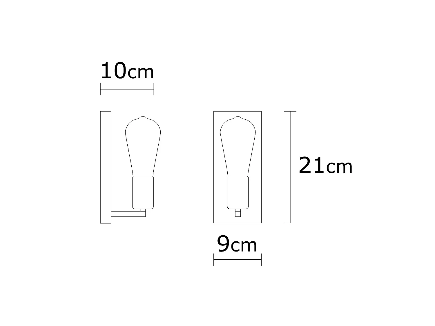 Applique Murale Interieur,  Lampe Murale Industrielle Bois, Noir 9x10x21 Cm