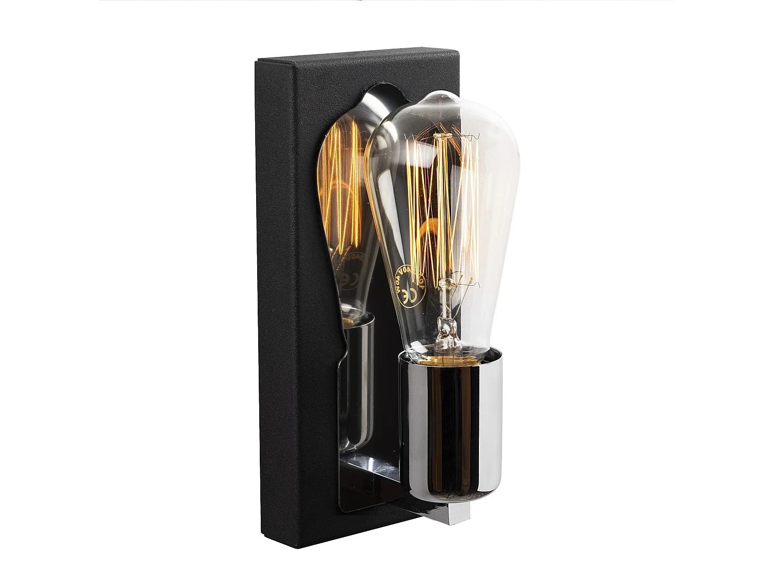 Applique Murale Interieur,  Lampe Murale Industrielle Bois, Noir 9x10x21 Cm