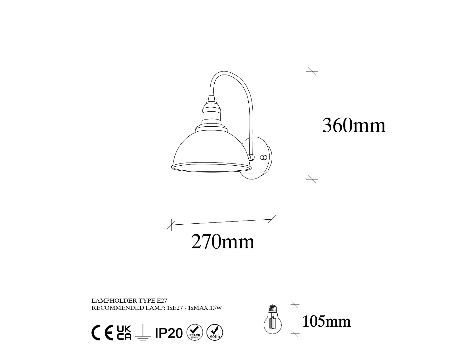 Applique Murale Interieur,  Lampe Murale Industrielle Bois, Vintage 27x27x36 Cm