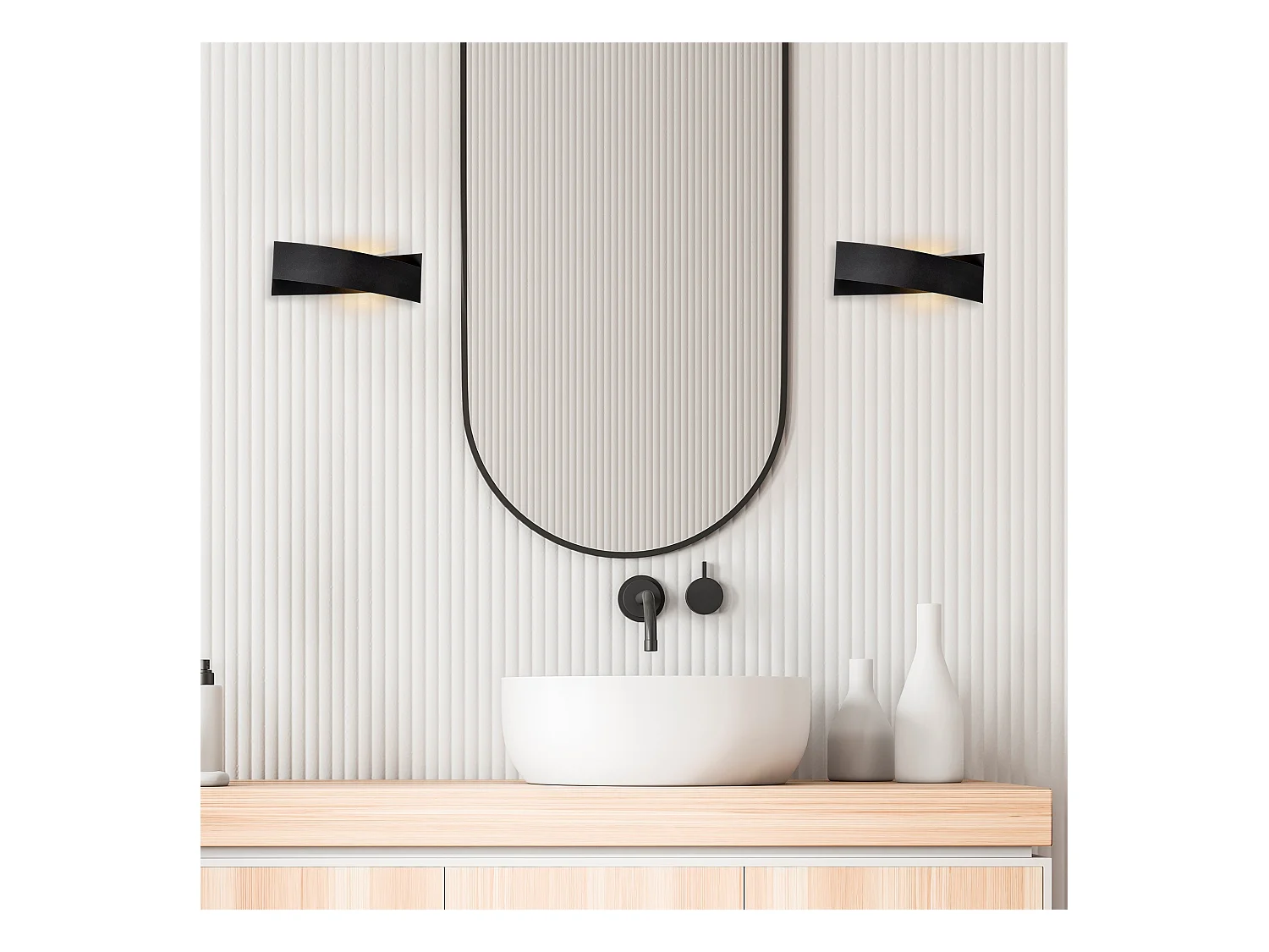 Applique Murale Interieur,  Lampe Murale Industrielle Bois, Noir 31x10x11 Cm