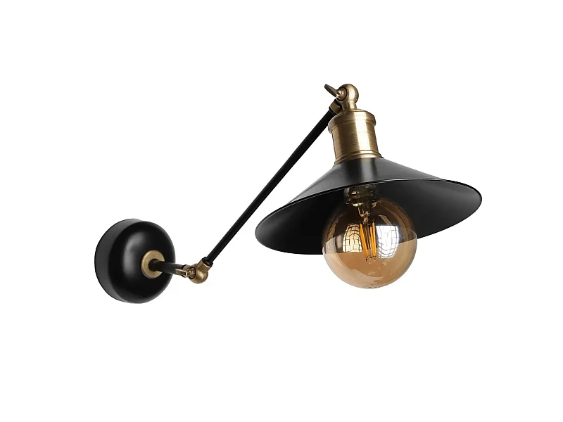 Applique Murale Interieur,  Lampe Murale Industrielle Bois, Noir 23x23x30 Cm
