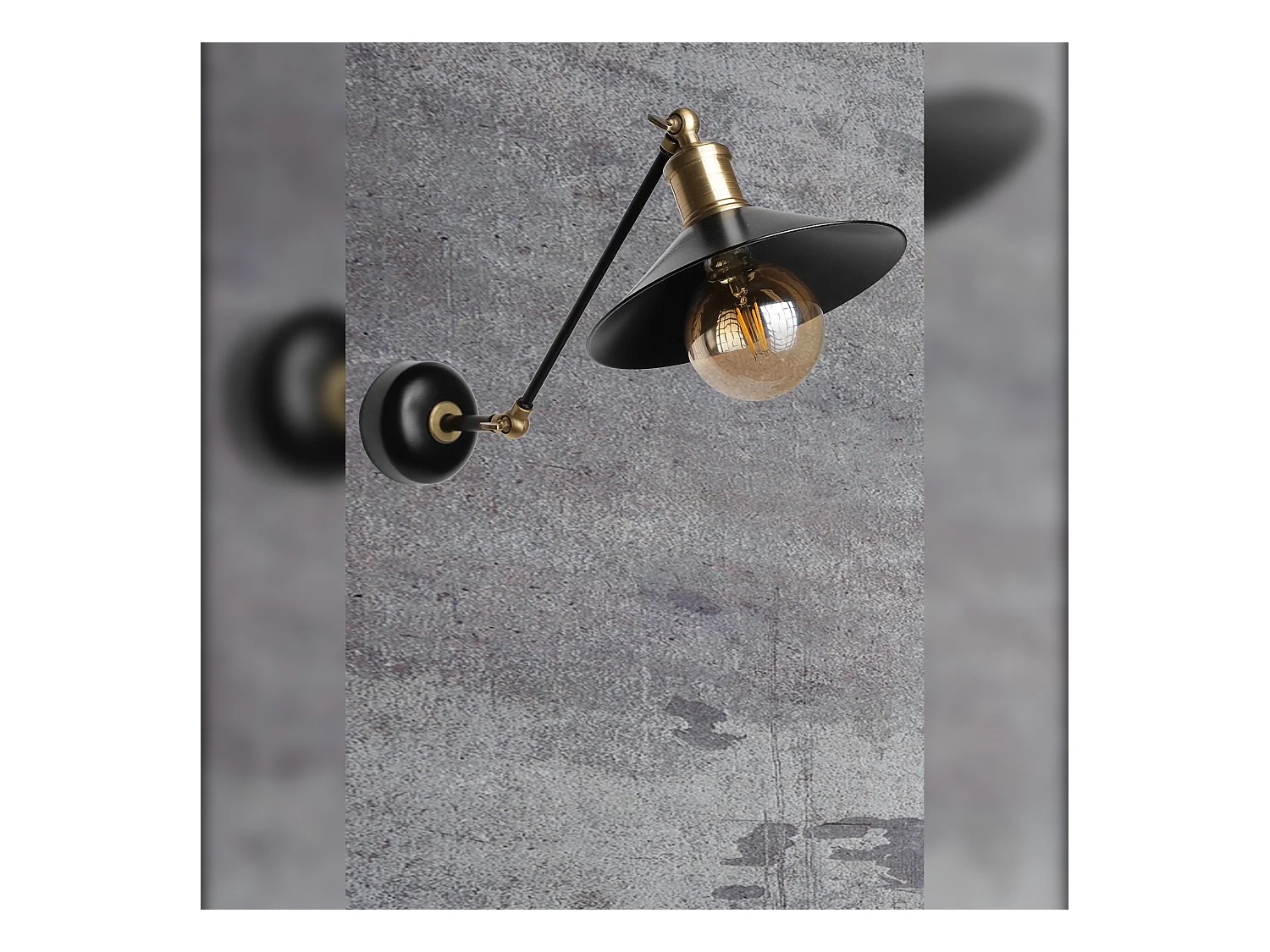 Applique Murale Interieur,  Lampe Murale Industrielle Bois, Noir 23x23x30 Cm