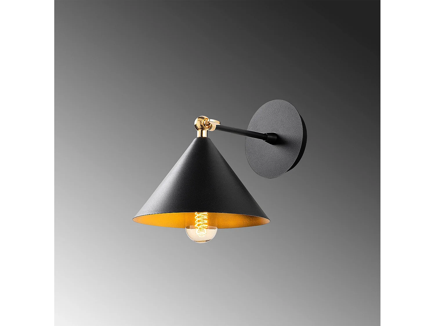 Applique Murale Interieur,  Lampe Murale Industrielle Bois, Noir 19x26x20 Cm