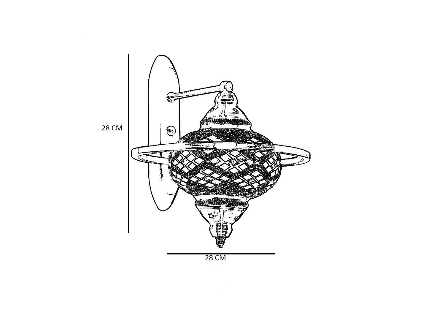 Applique Murale Interieur,  Lampe Murale Industrielle Bois, Multicolor 25x44x30 Cm