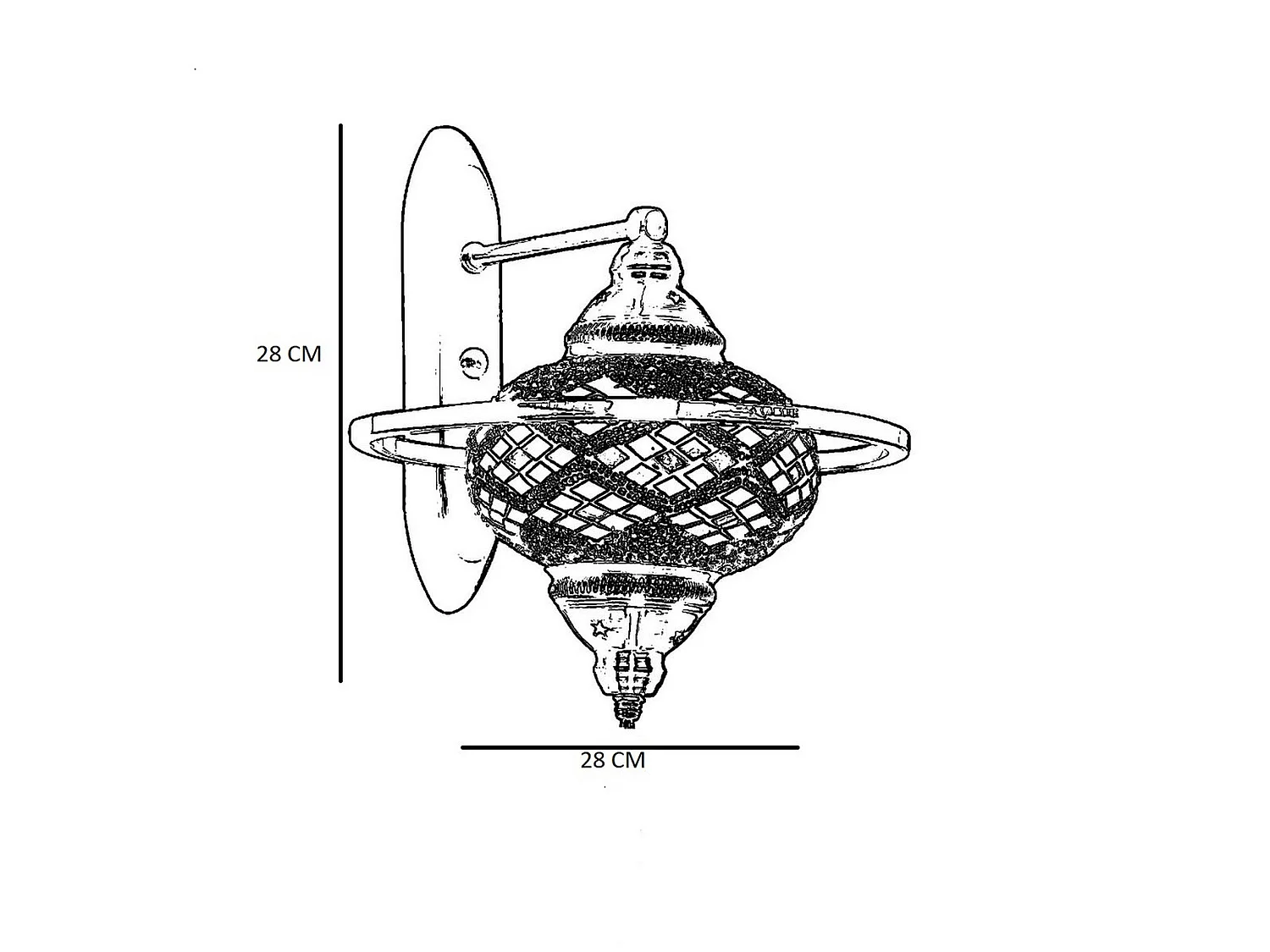 Applique Murale Interieur,  Lampe Murale Industrielle Bois, Multicolor 25x44x30 Cm