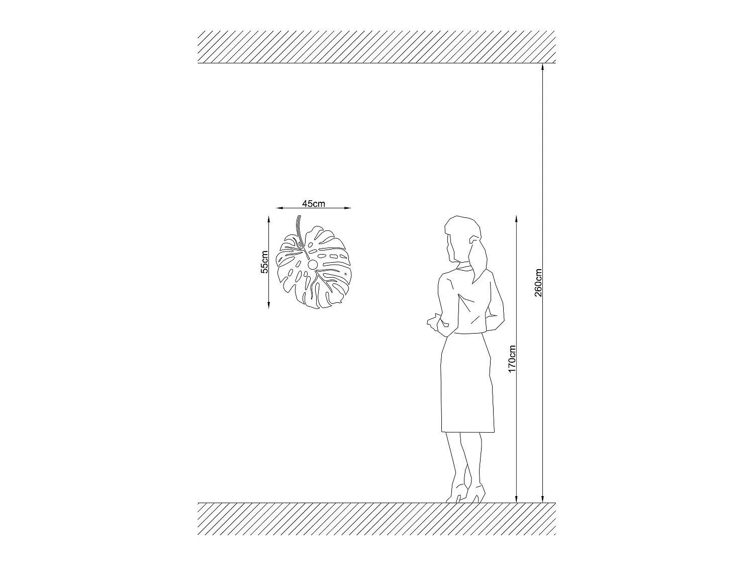 Applique Murale Interieur,  Design En Bois Et En Mdf, Noir 45x12x55 Cm