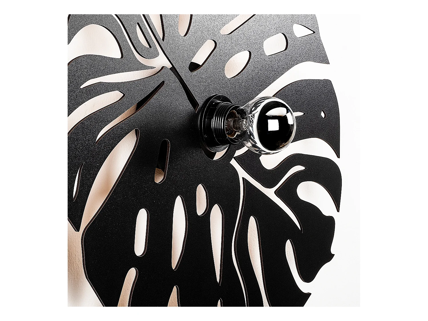 Applique Murale Interieur,  Design En Bois Et En Mdf, Noir 45x12x55 Cm