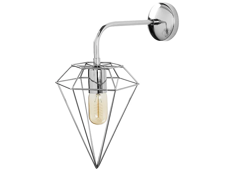 Applique Murale Interieur,  Lampe Murale Industrielle Bois, Argent 20x37x43 Cm