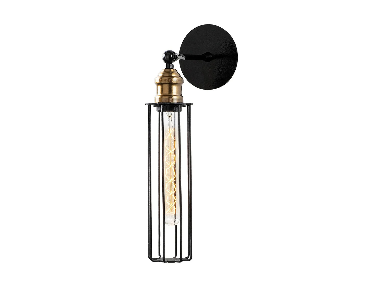 Applique Murale Interieur,  Lampe Murale Industrielle Bois, Noir 8x16x40 Cm