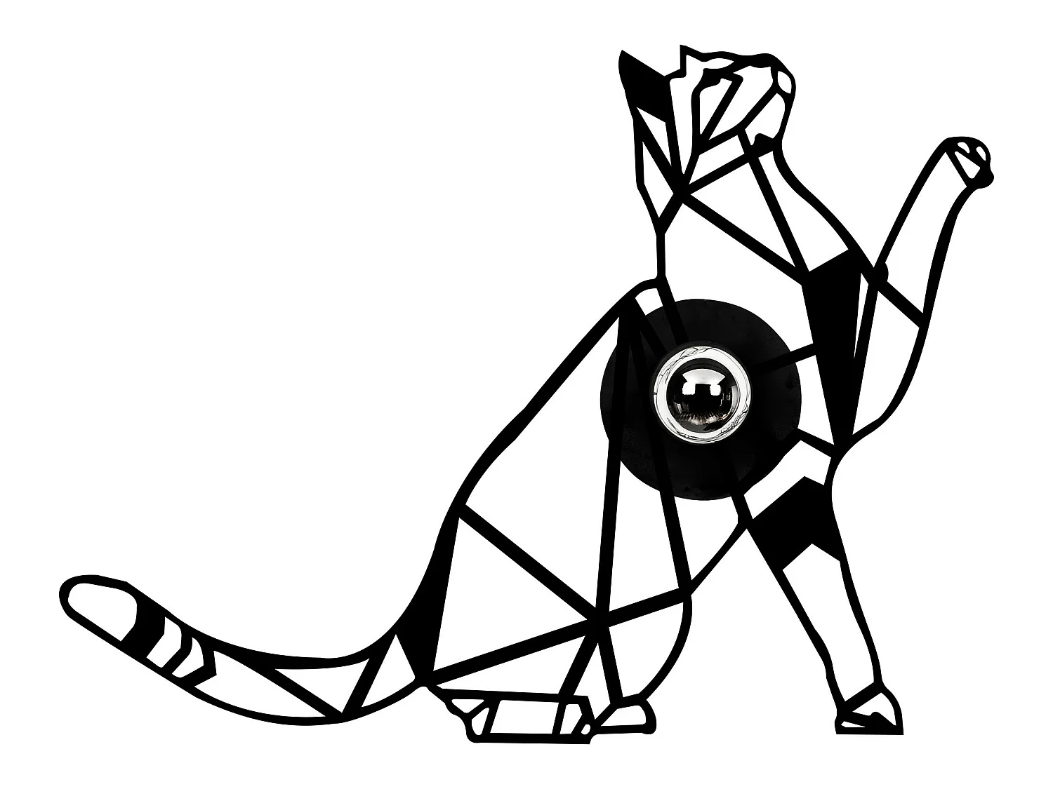 Applique Murale Interieur,  Design En Bois Et En Mdf, Noir 56x12x42 Cm