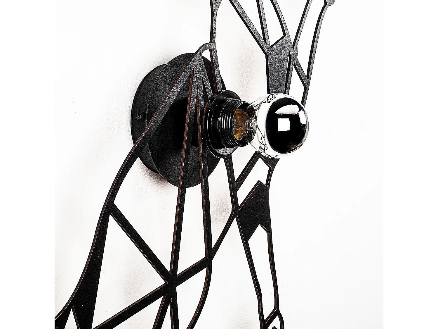 Applique Murale Interieur,  Design En Bois Et En Mdf, Noir 56x12x42 Cm