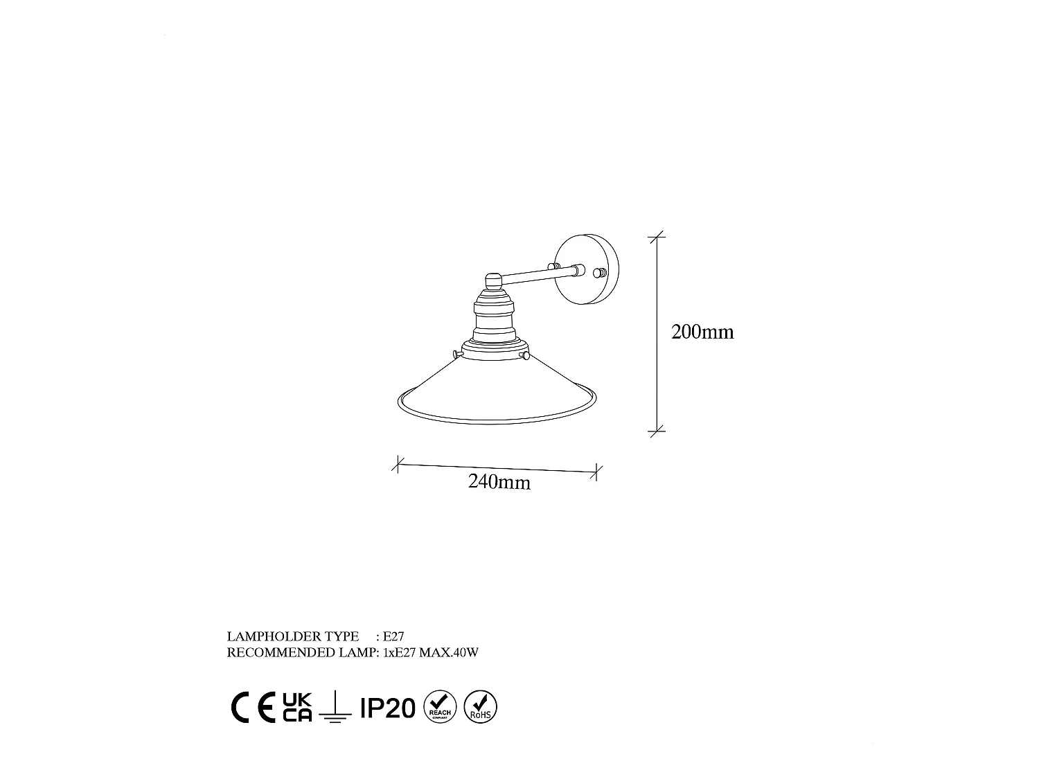 Applique Murale Interieur,  Lampe Murale Industrielle Bois, Or 24x27x20 Cm