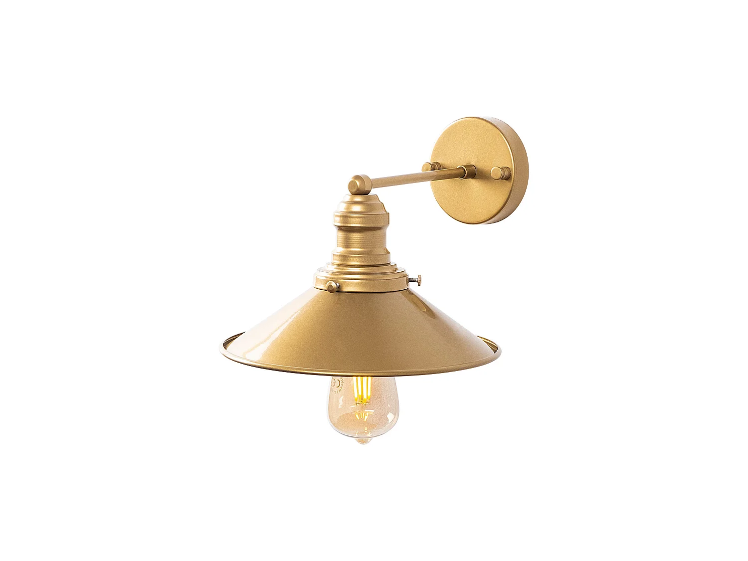 Applique Murale Interieur,  Lampe Murale Industrielle Bois, Or 24x27x20 Cm