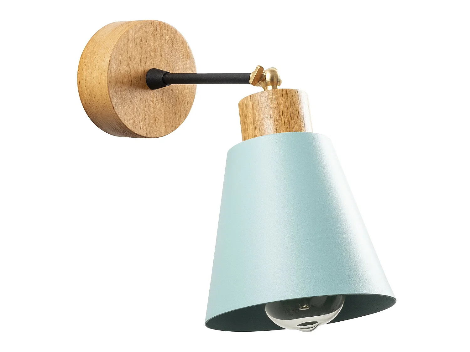 Applique Murale Interieur,  Lampe Murale Industrielle Bois, Turquoise 14x14x25 Cm