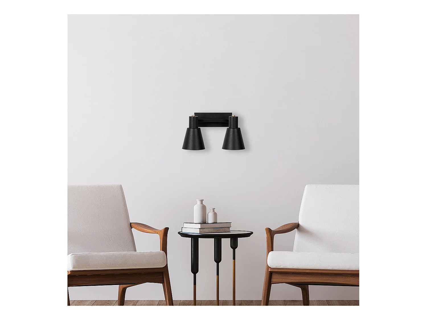 Applique Murale Interieur,  Lampe Murale Industrielle Bois, Noir 38x21x21 Cm