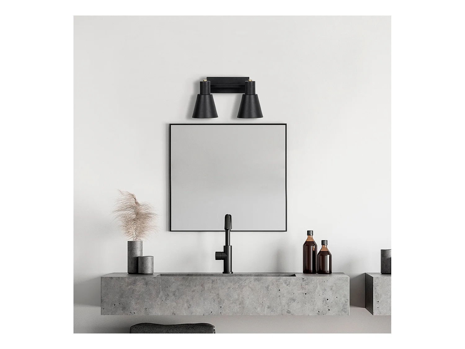 Applique Murale Interieur,  Lampe Murale Industrielle Bois, Noir 38x21x21 Cm