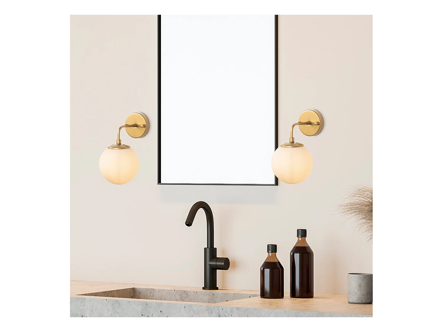 Applique Murale Interieur,  Lampe Murale Industrielle Bois, Or 15x21x27 Cm