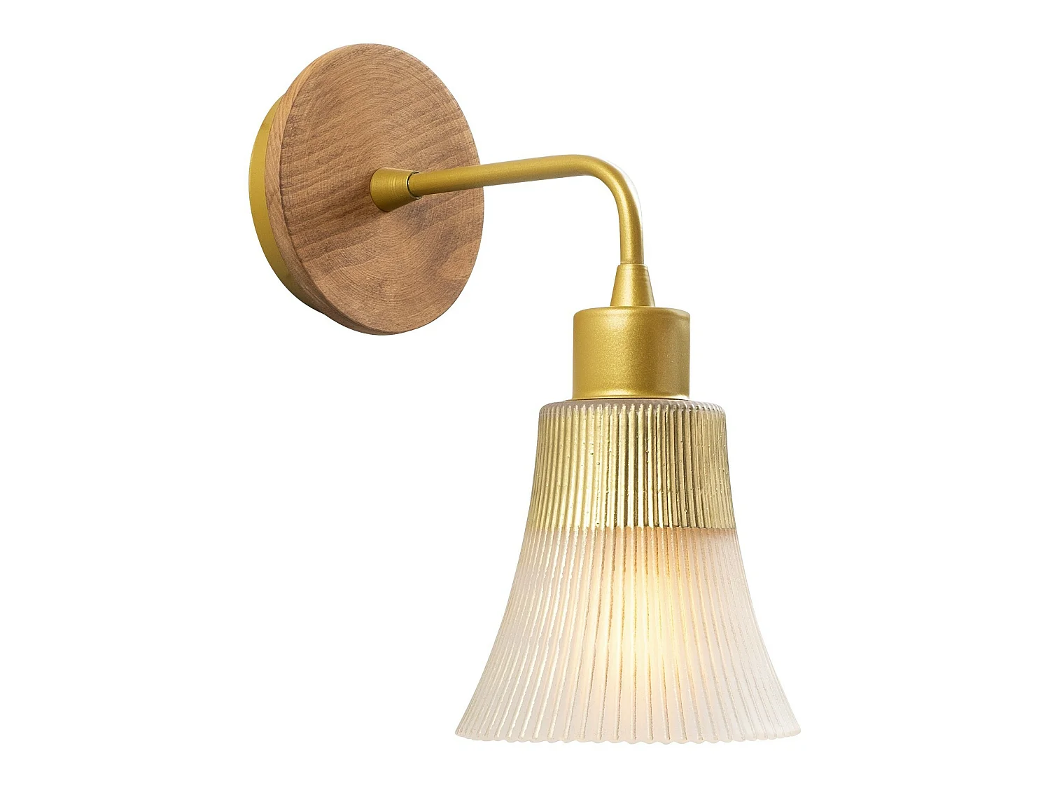 Applique Murale Interieur,  Lampe Murale Industrielle Bois, Or 13x13x28 Cm