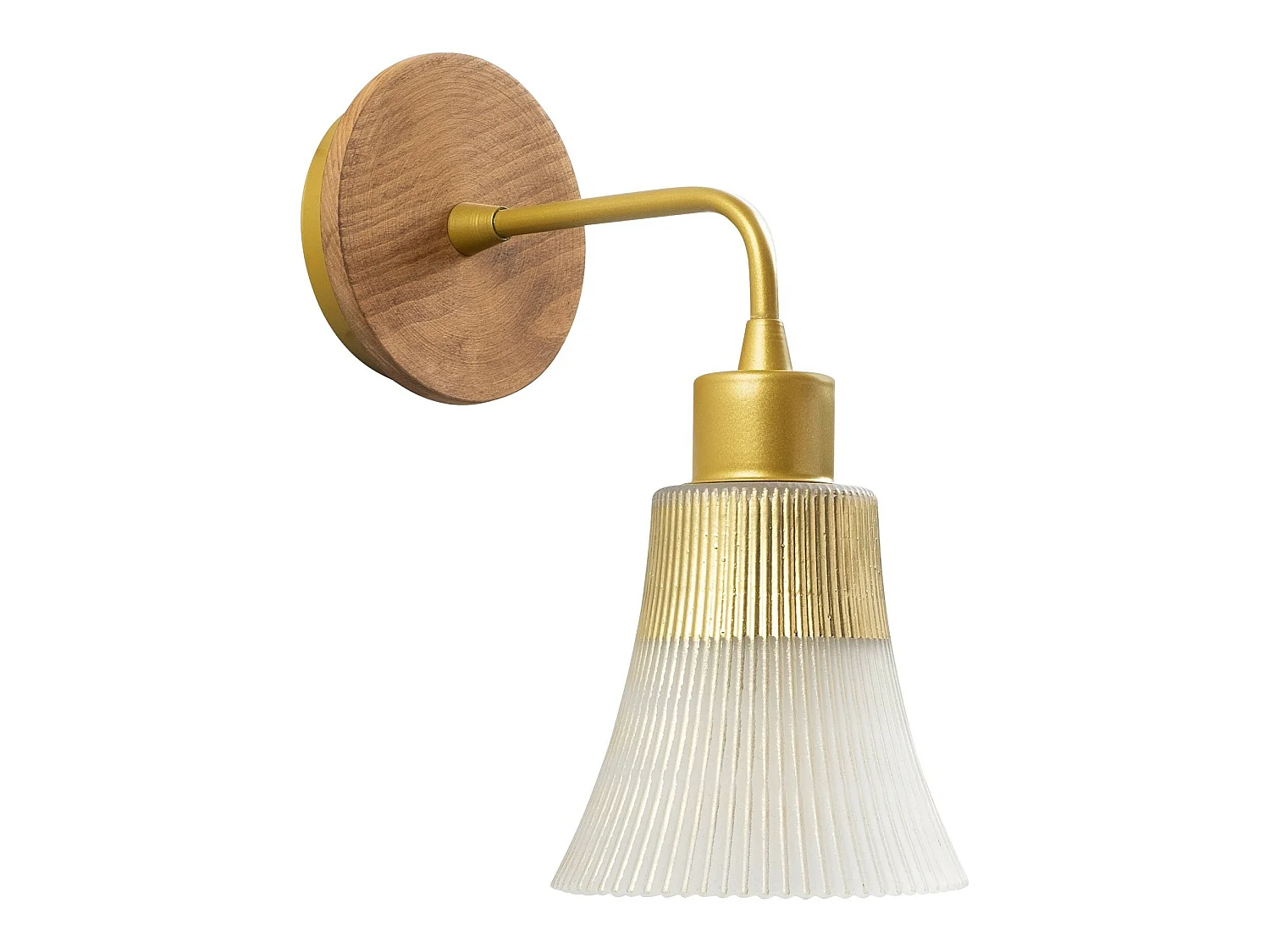 Applique Murale Interieur,  Lampe Murale Industrielle Bois, Or 13x13x28 Cm