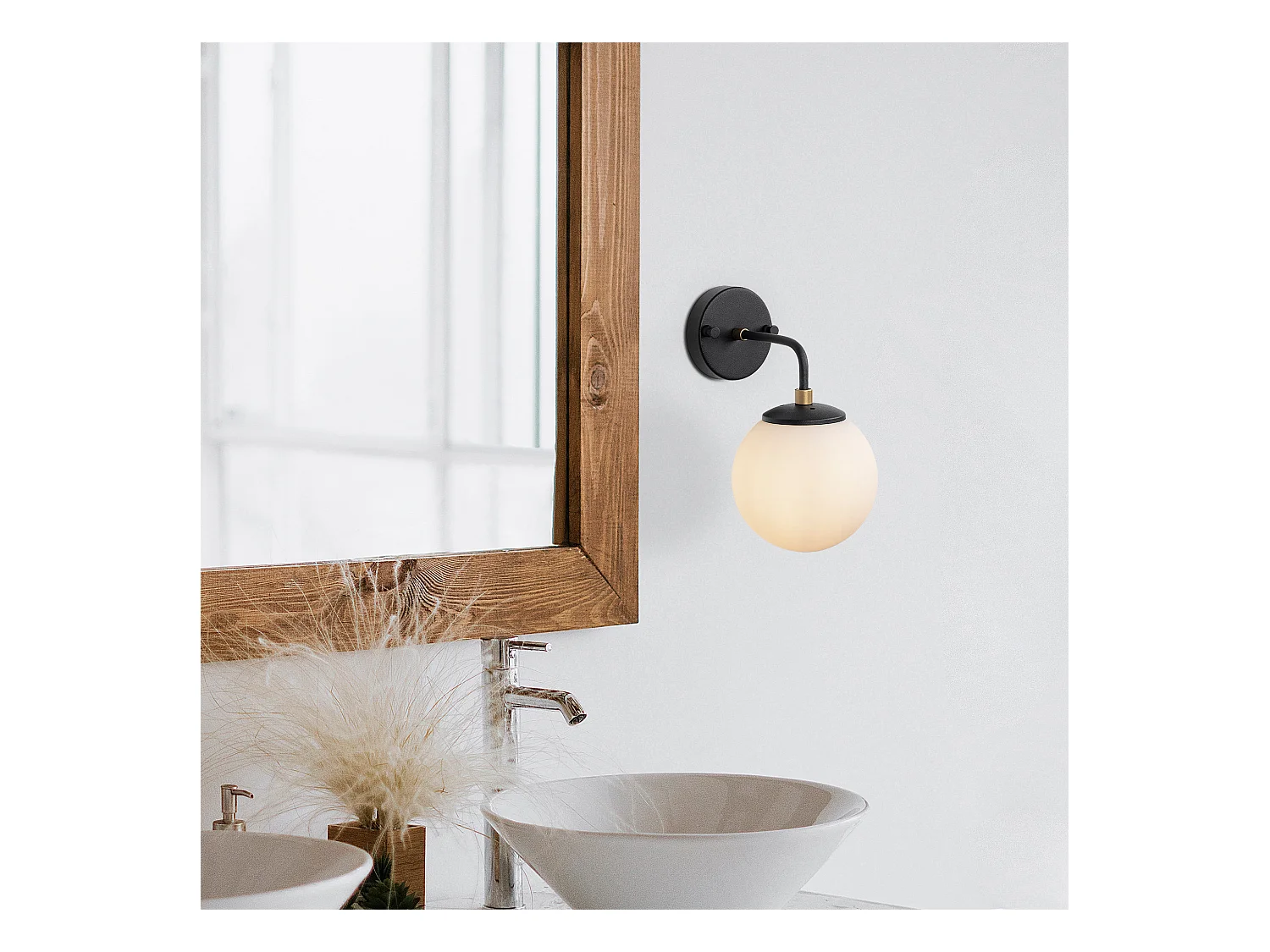 Applique Murale Interieur,  Lampe Murale Industrielle Bois, Noir 15x21x27 Cm