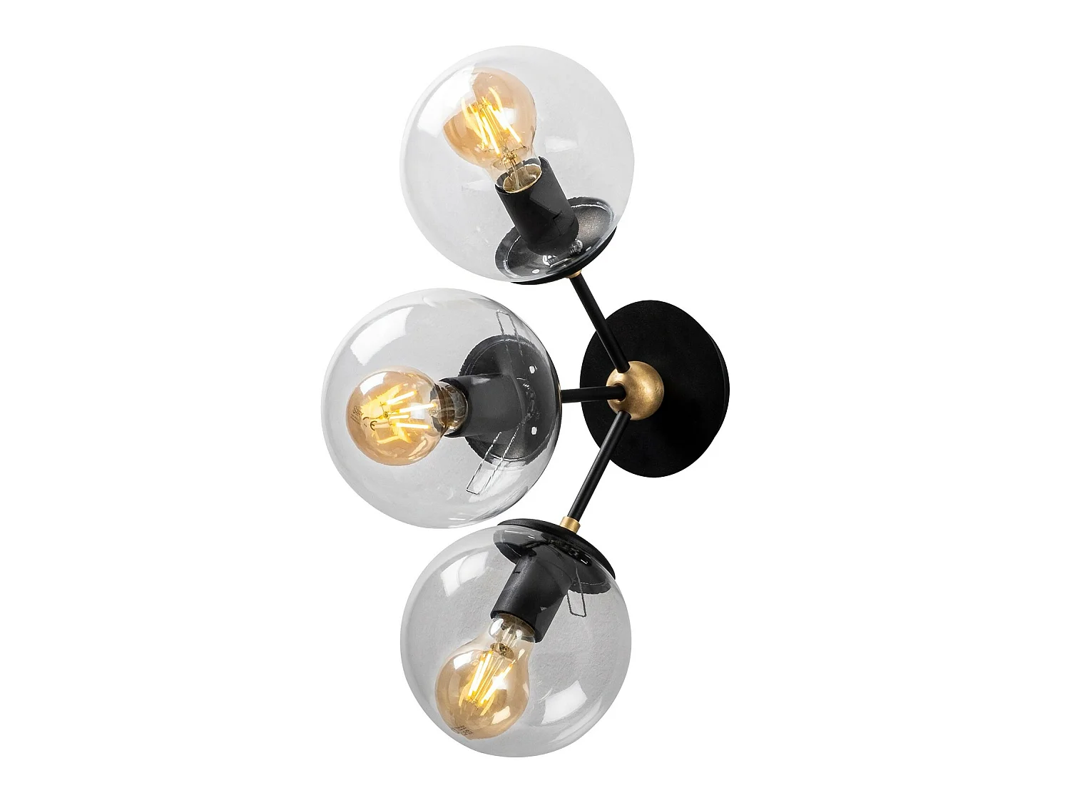 Applique Murale Interieur,  Lampe Murale Industrielle Bois, Noir 30x15x44 Cm