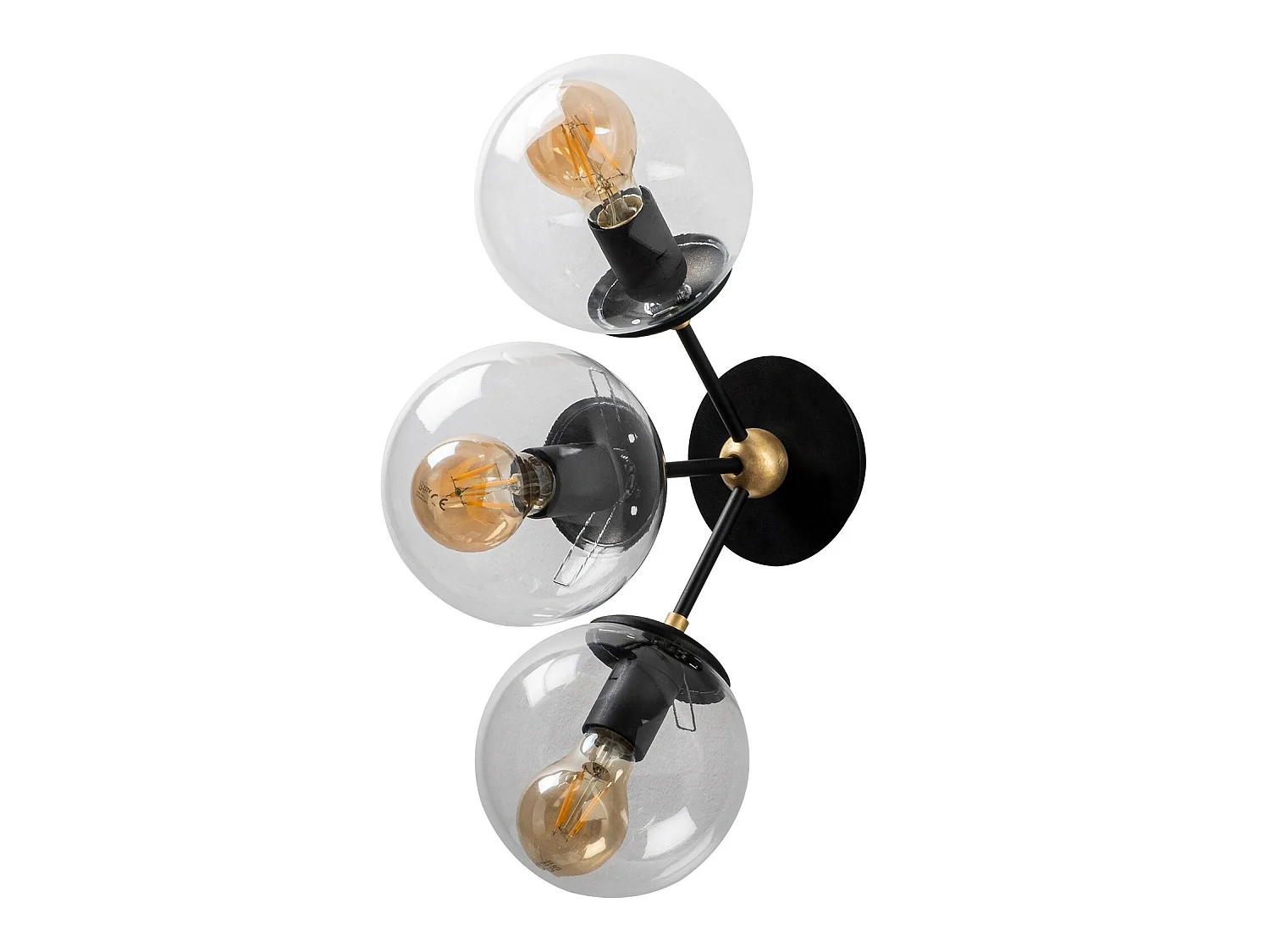 Applique Murale Interieur,  Lampe Murale Industrielle Bois, Noir 30x15x44 Cm