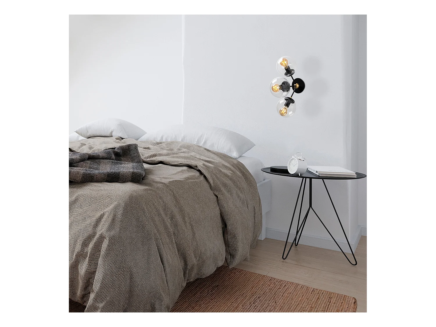 Applique Murale Interieur,  Lampe Murale Industrielle Bois, Noir 30x15x44 Cm