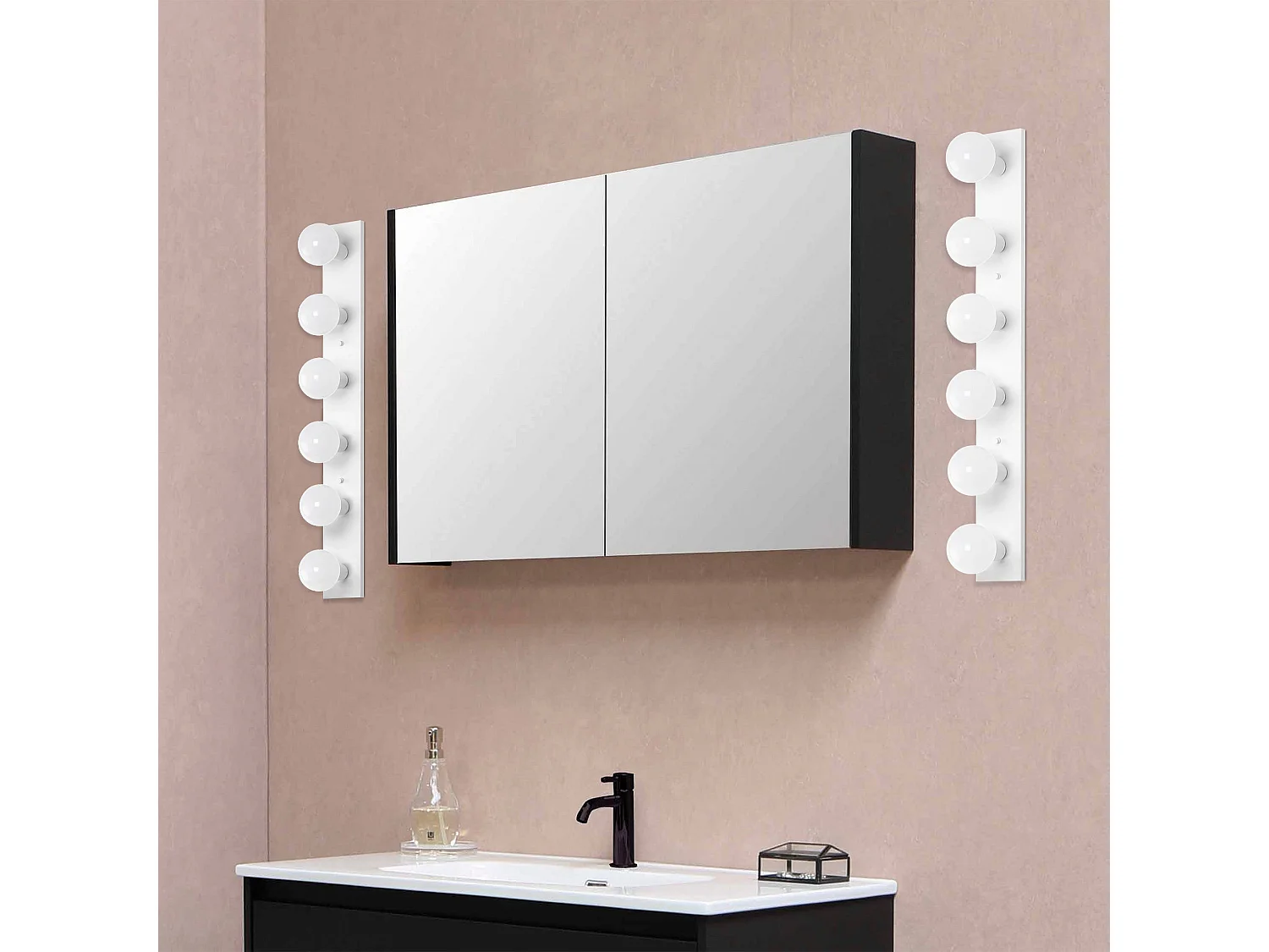 Applique Murale Interieur,  Lampe Murale Industrielle Bois, Blanc 10x10x91 Cm