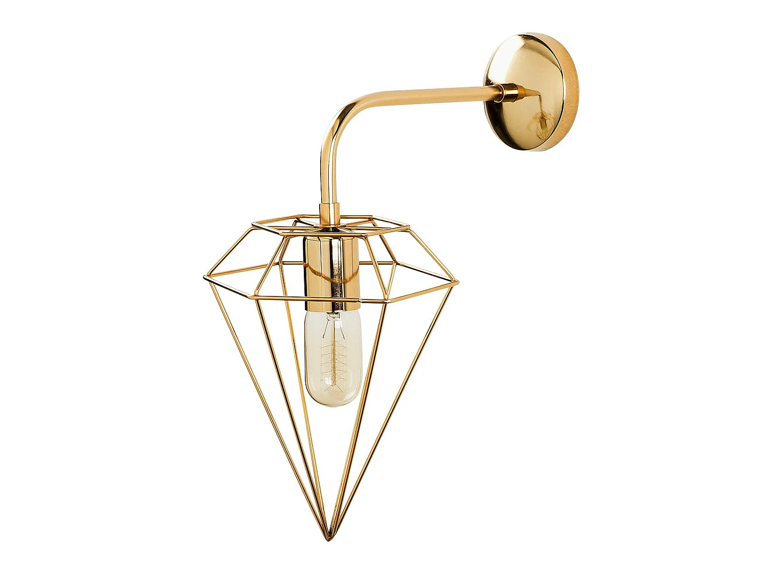 Applique Murale Interieur,  Lampe Murale Industrielle Bois, Or 20x37x43 Cm