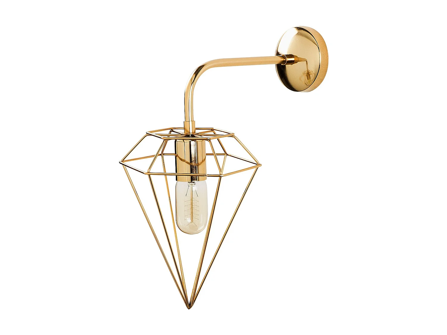 Applique Murale Interieur,  Lampe Murale Industrielle Bois, Or 20x37x43 Cm