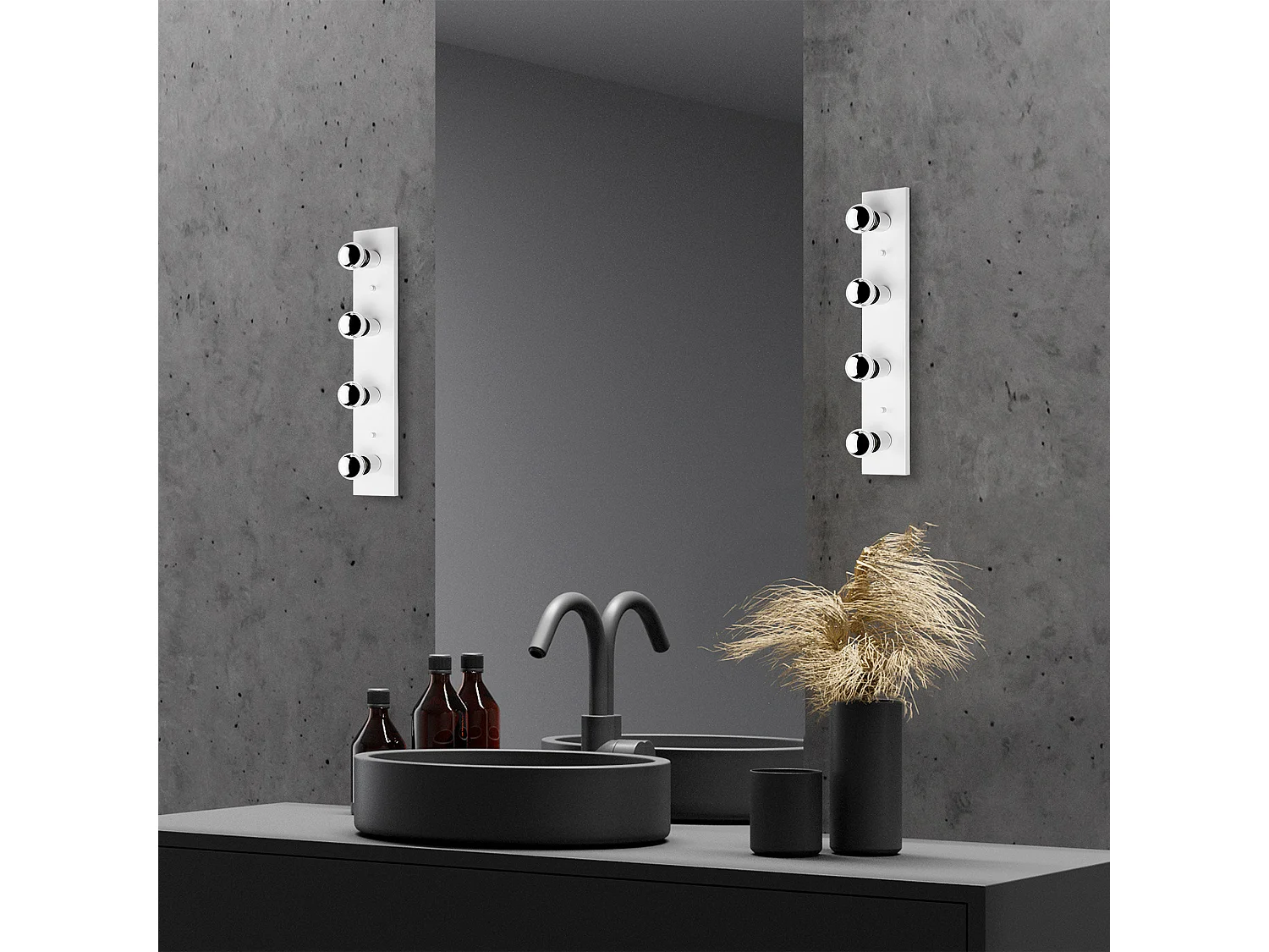 Applique Murale Interieur,  Lampe Murale Industrielle Bois, Blanc 10x10x60 Cm