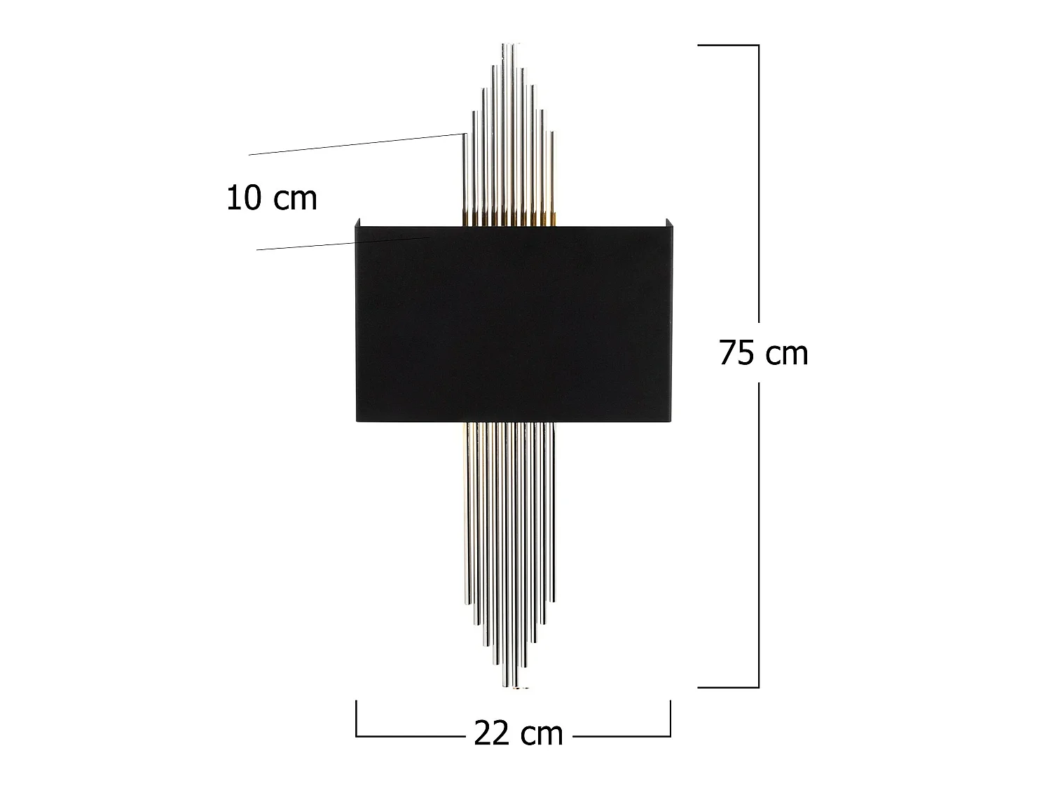 Applique Murale Interieur,  Lampe Murale Industrielle Bois, Noir 75x10x22 Cm
