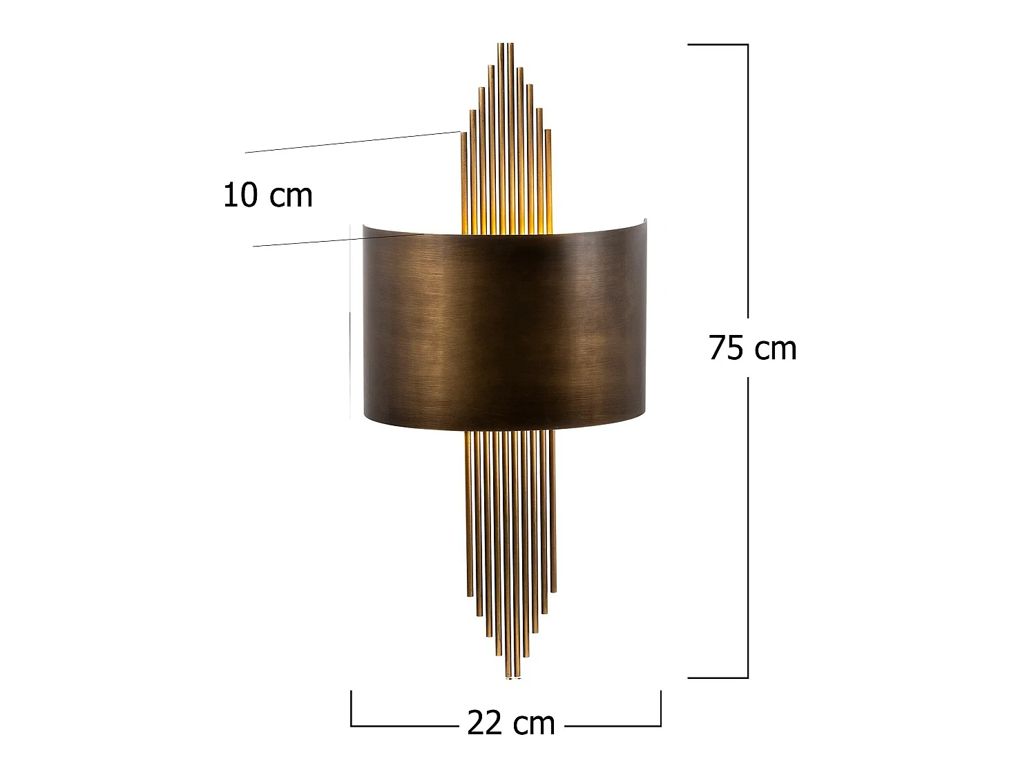 Applique Murale Interieur,  Lampe Murale Industrielle Bois, Vintage 75x10x22 Cm