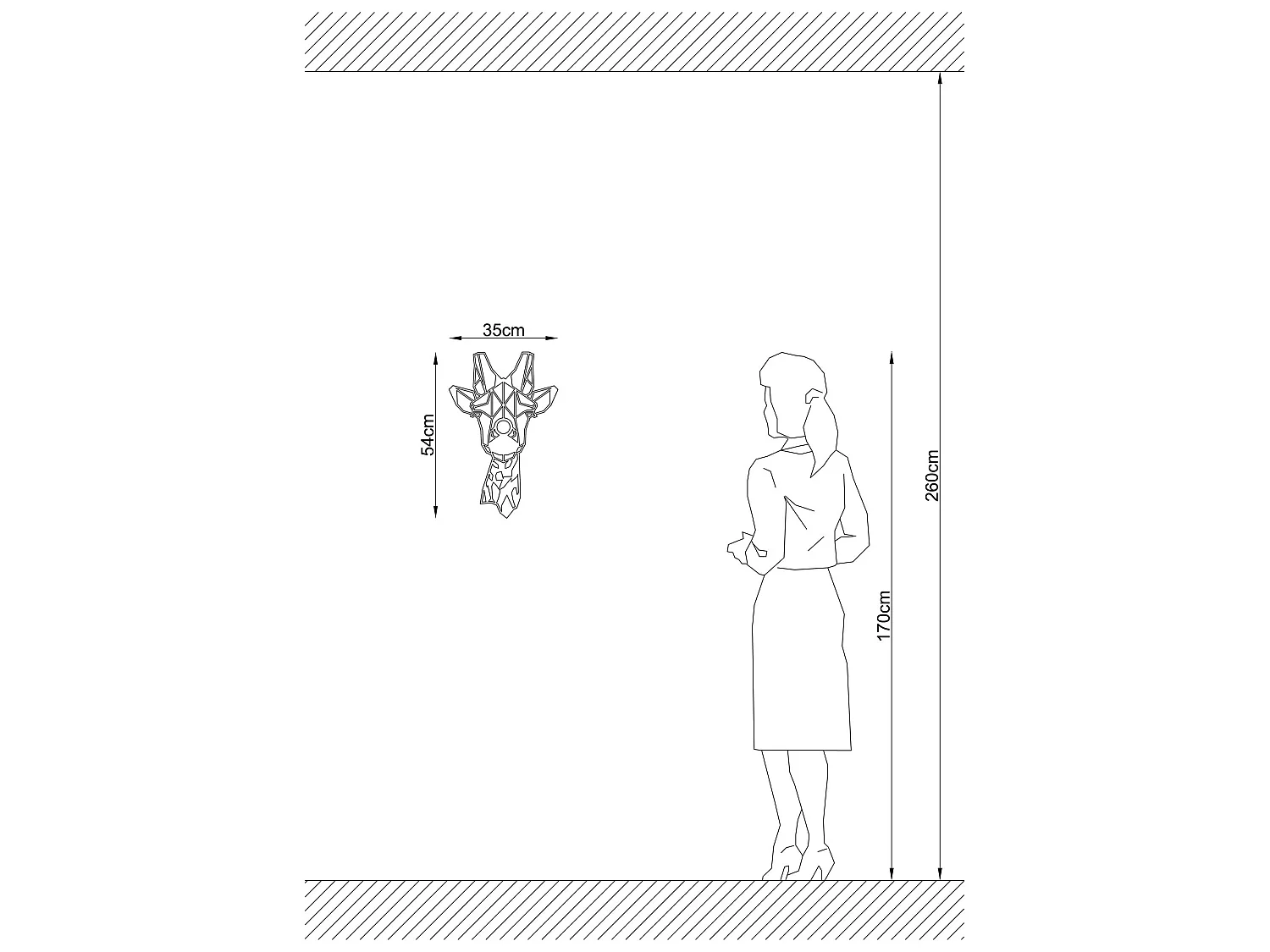 Applique Murale Interieur,  Design En Bois Et En Mdf, Noir 35x12x54 Cm