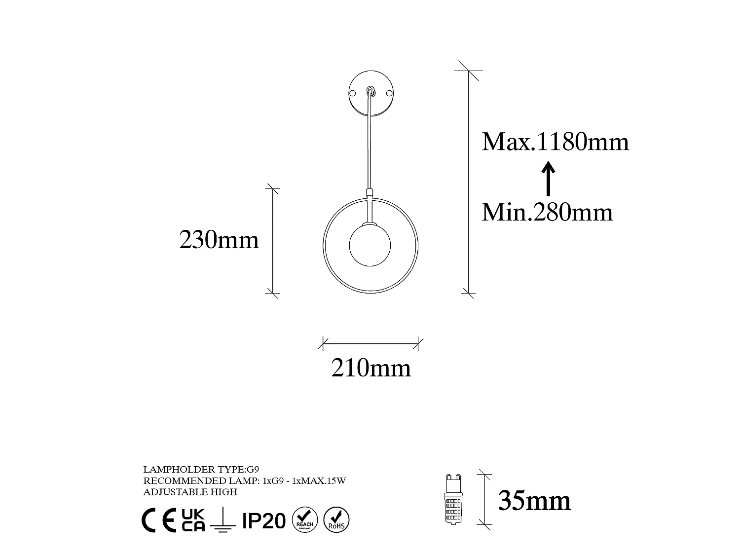 Applique Murale Interieur,  Lampe Murale Industrielle Bois, Noir 21x15x40 Cm