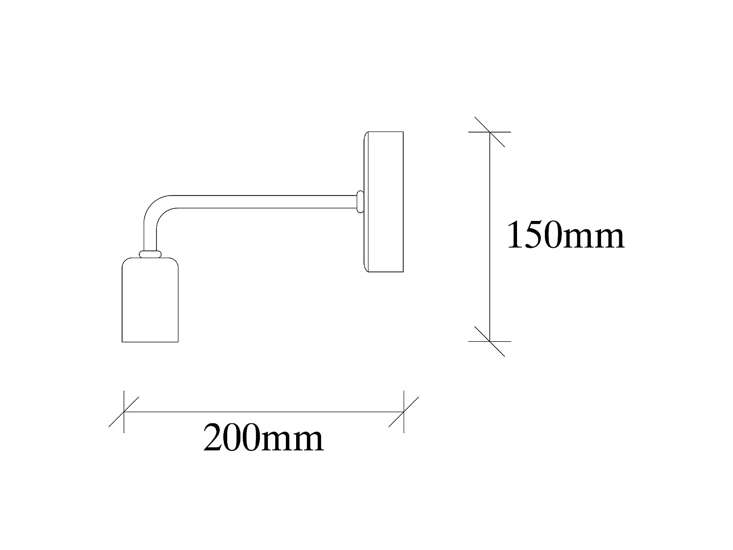 Applique Murale Interieur,  Lampe Murale Industrielle Bois, Noir 8x20x15 Cm