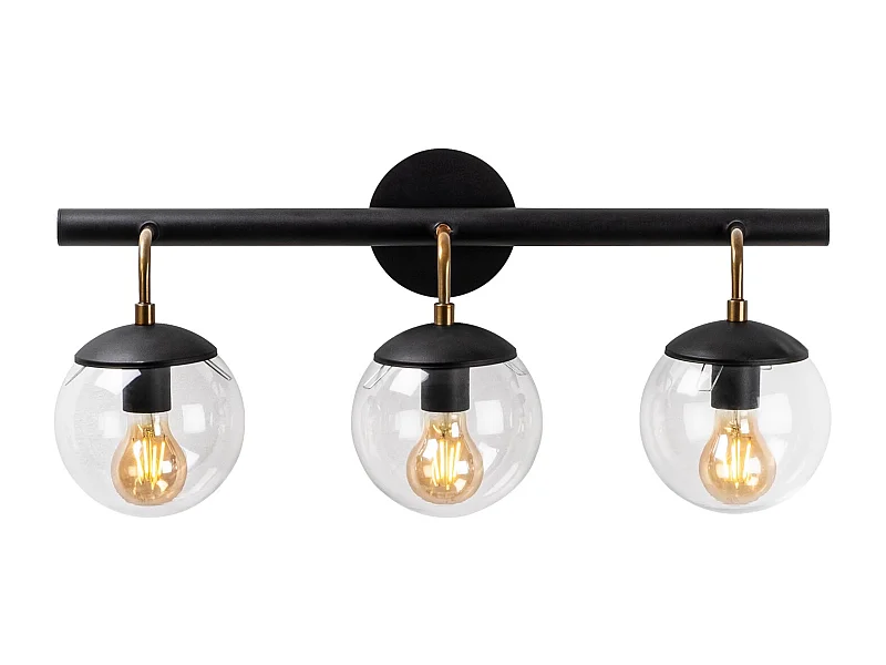 Applique Murale Interieur,  Lampe Murale Industrielle Bois, Noir 61x28x20 Cm