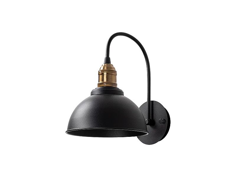 Applique Murale Interieur,  Lampe Murale Industrielle Bois, Noir 27x27x36 Cm